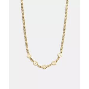 Coach Enamel Gold Chain Necklace Coach Letter
Charms NWT